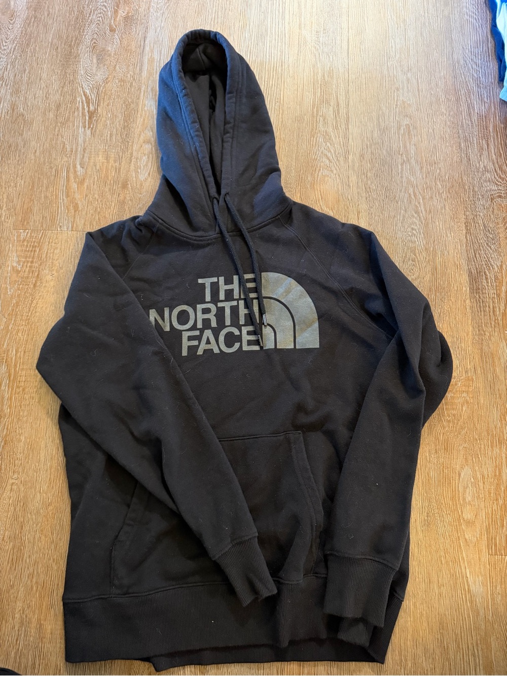 The North Face Black Hoodie with Gray Logo